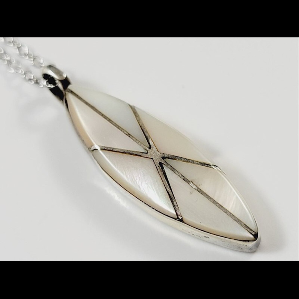 Sterling Silver Mother of Pearl Inlay Pendant